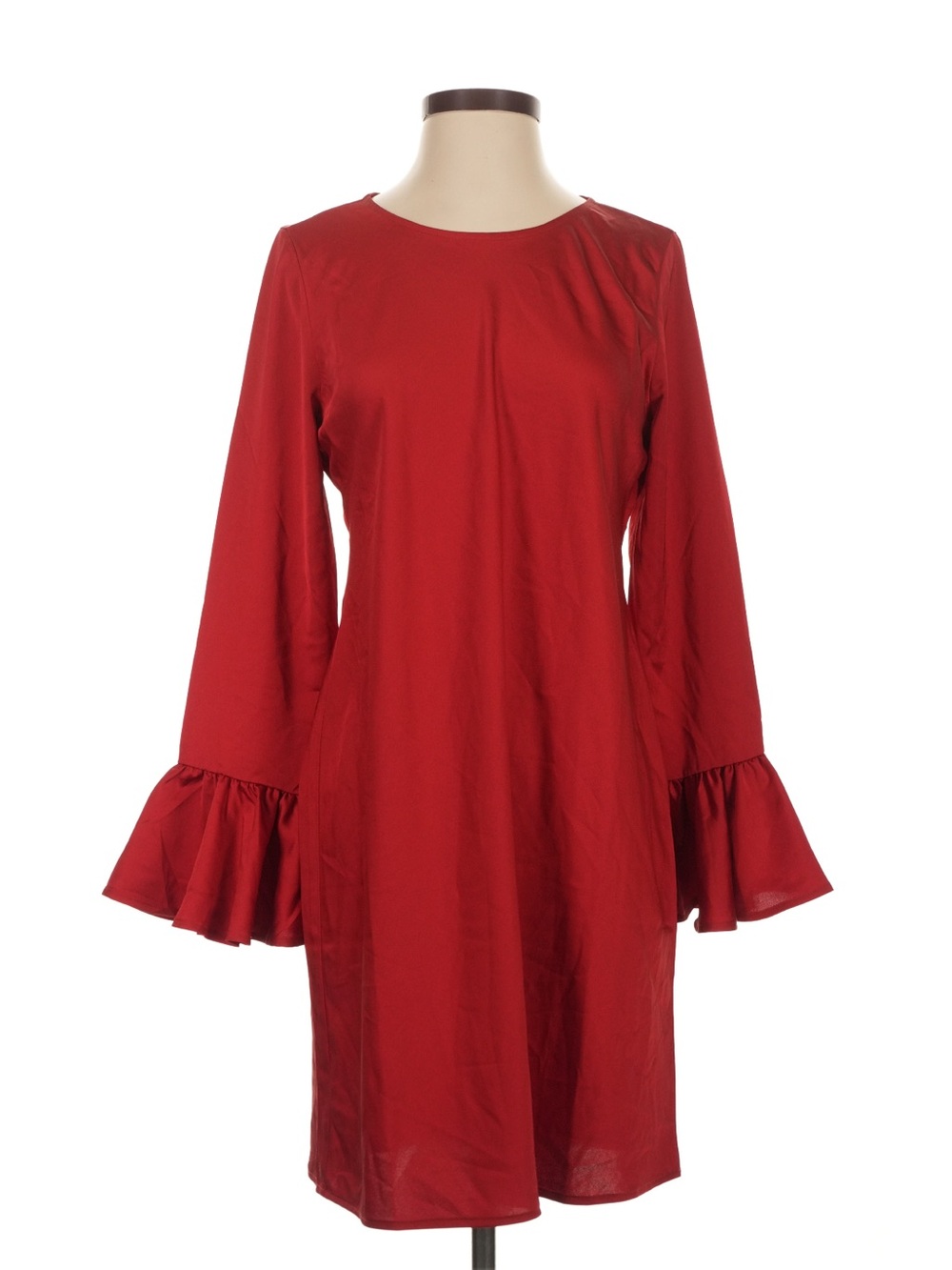 J. Crew Winter Garden Dress Size 4 Ruby Red Silky Ruffle Sleeves Party NWT